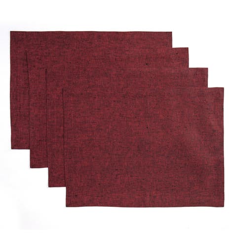 Linen Placemats Set of 4, 14 x 19 Inch for Dining Table, Holiday and Everyday Table Decor - Athena