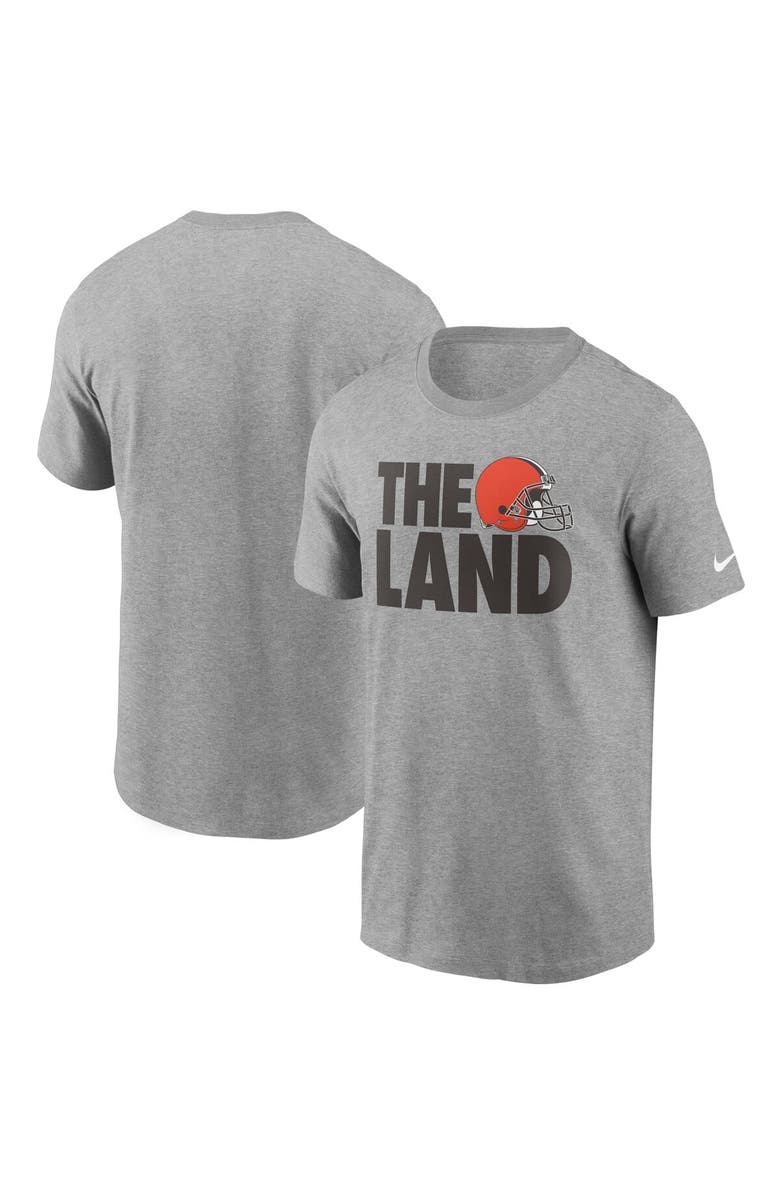 Nike Men's Nike Heathered Gray Cleveland Browns Hometown Collection The Land T-Shirt, Alternate, color, Heather Gray