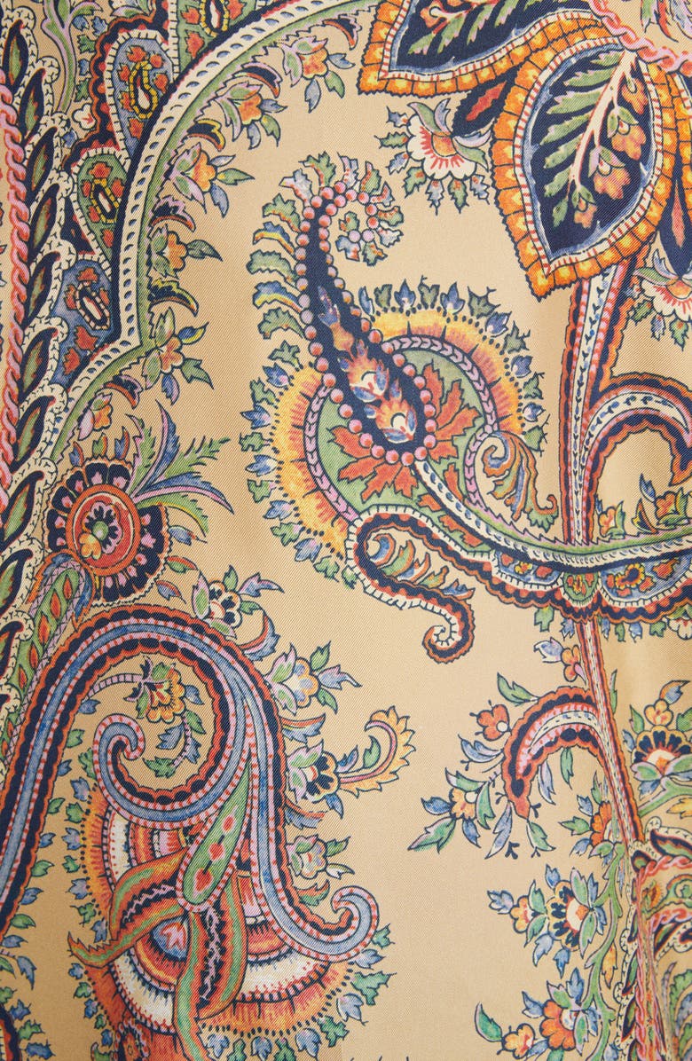 Etro Floral Paisley Silk Button-Up Shirt, Alternate, color,