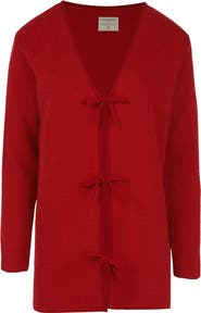 Alexandra Bueno Cherry Knit Bow Sweater