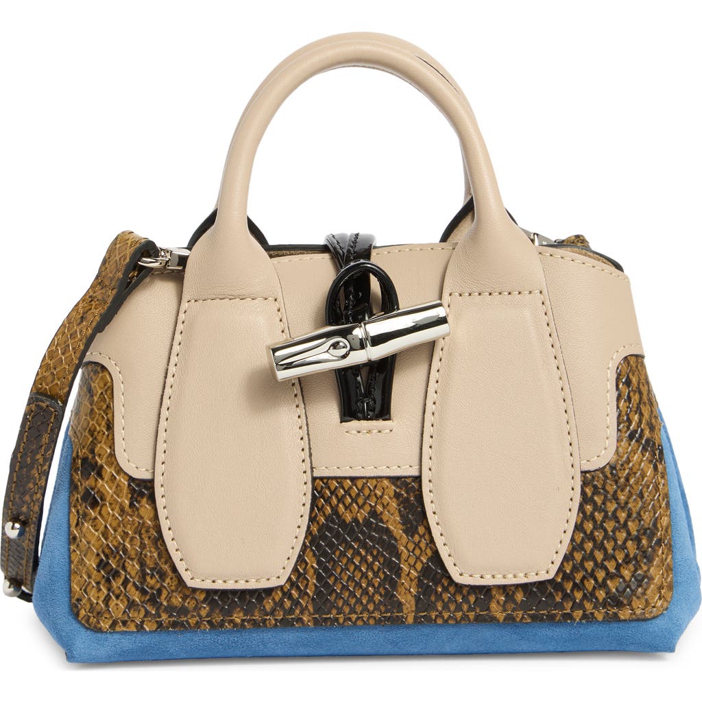 Longchamp Roseau Extra Small Satchel In Blue