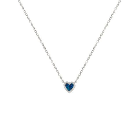 Calming Energy Lab Blue Opal Heart Silver Necklace