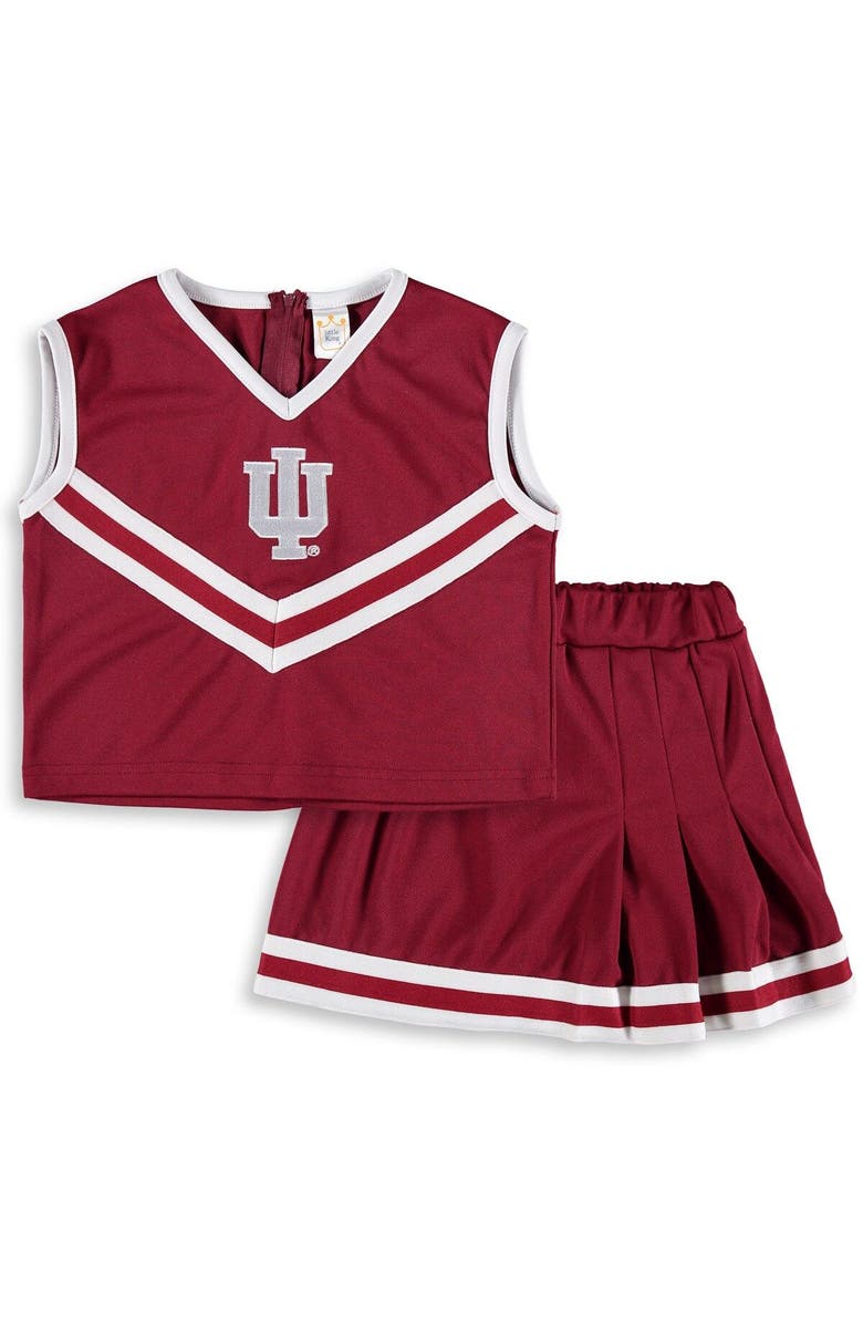 LITTLE KING Girls Youth Crimson Indiana Hoosiers Two-Piece Cheer Set, Main, color, Crimson