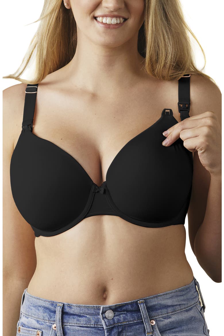 Belle Underwire Nursing Bra, Alternate, color, BLACK