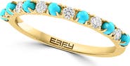 EFFY 14K Yellow Gold Turquoise & Diamond Ring - 0.20 ctw.