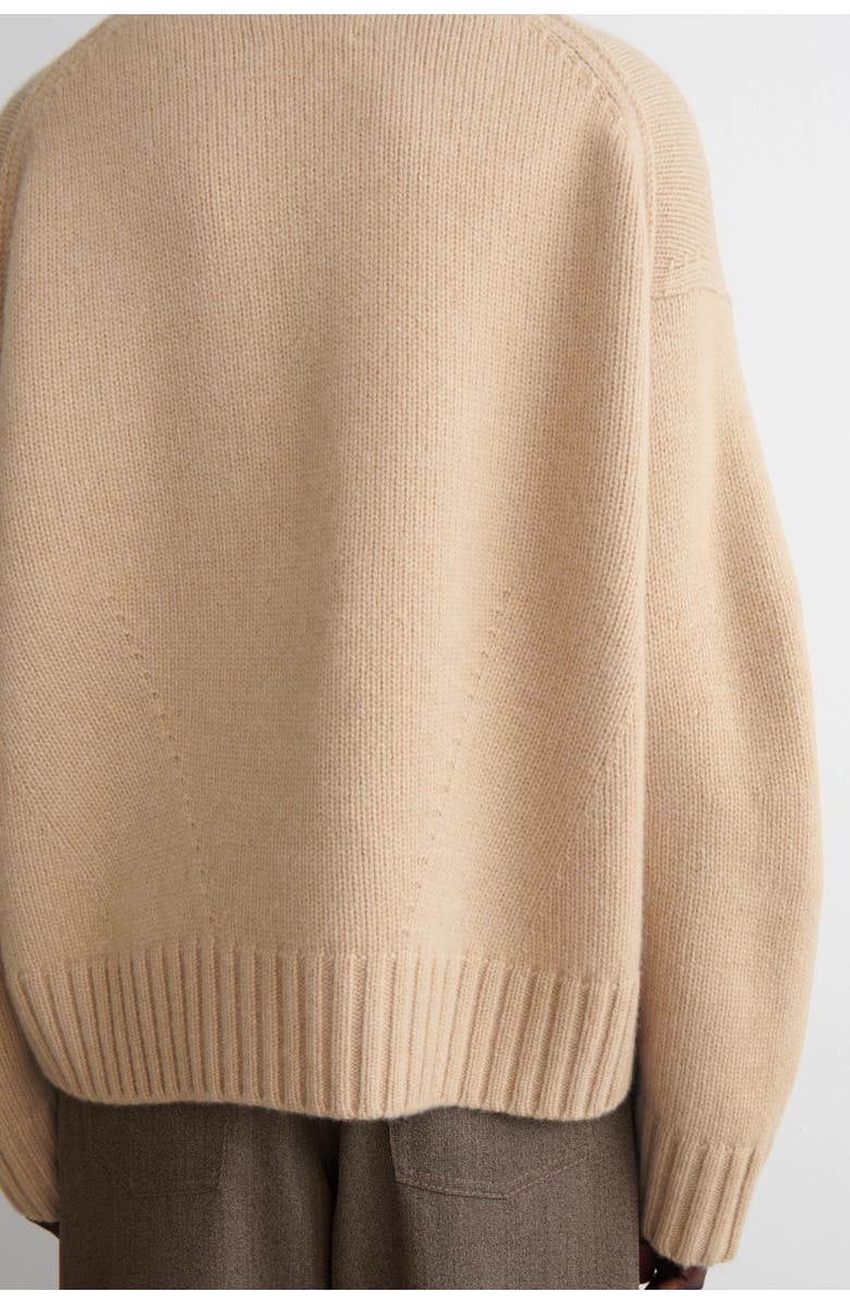 COS Chunky Pure Cashmere Crew-Neck Sweater, Alternate, color, Beige