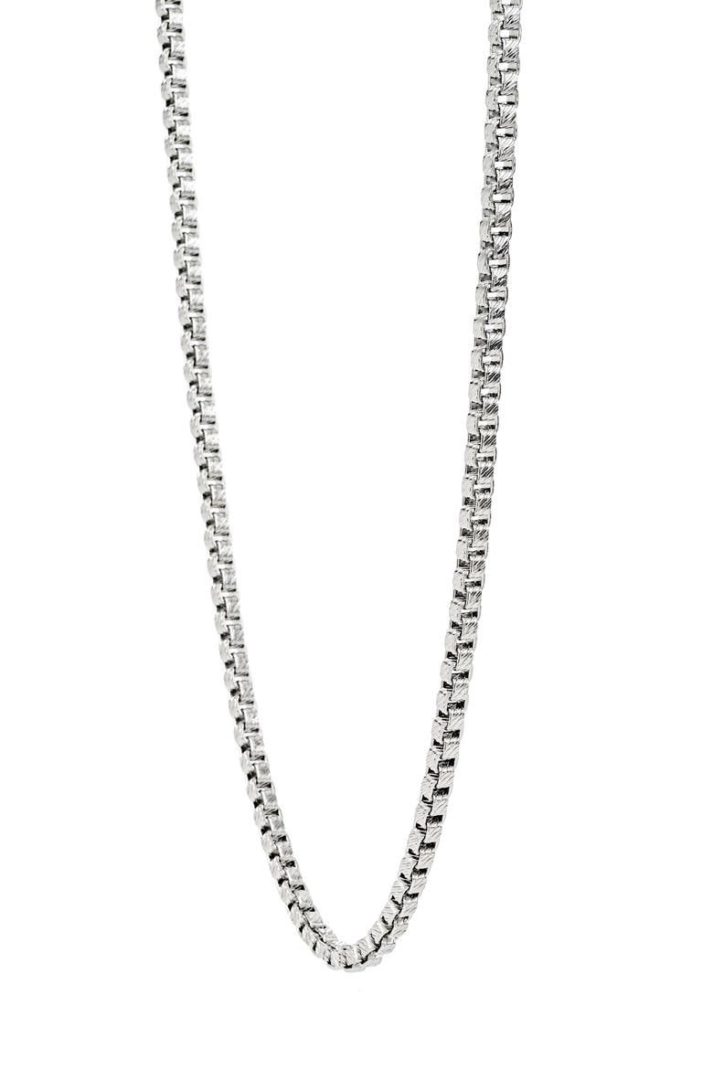Men's Box Chain Necklace, Alternate, color, SILVER