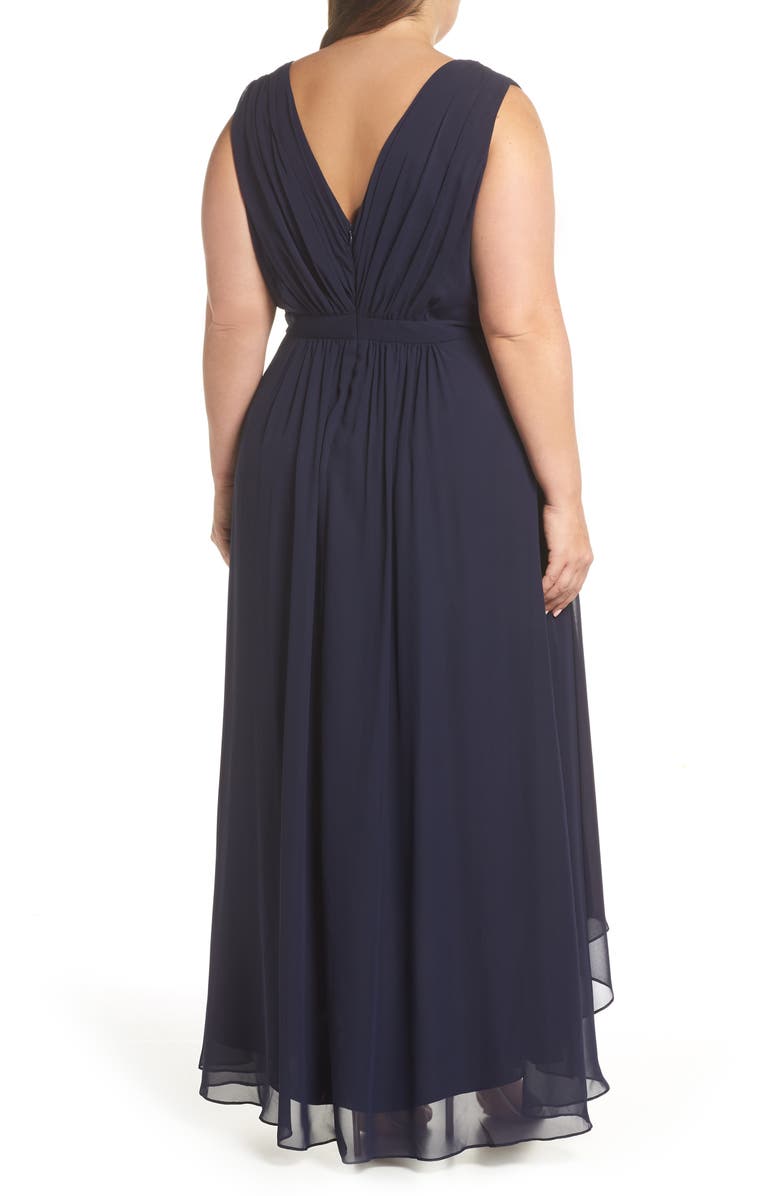 Eliza J Wrap Look High/Low Chiffon Dress, Alternate, color,