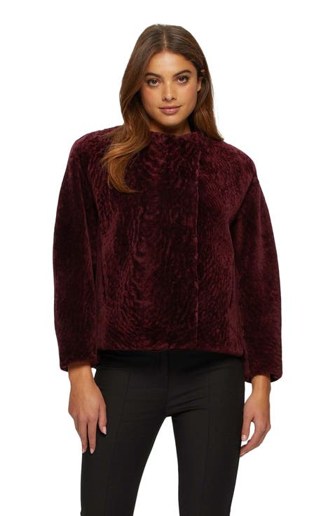 Textured Shearling Lamb Jacket