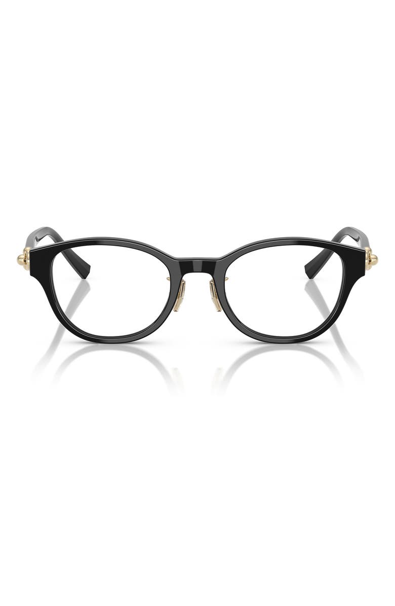 Tiffany & Co. 48mm Small Round Optical Glasses, Main, color, Black