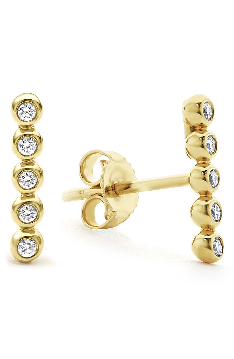 LAGOS KSL Diamond Bar Stud Earrings, Alternate, color, Gold Diamond