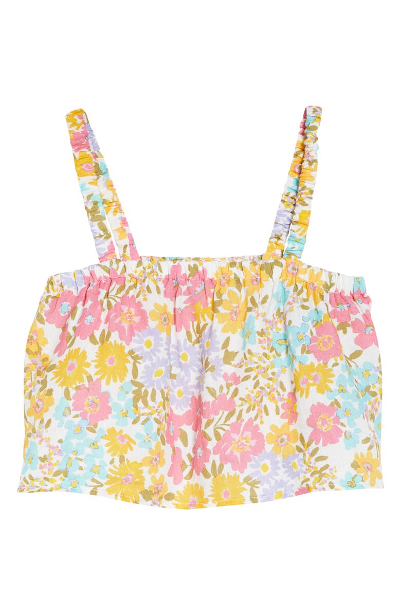 Vitamin A<sup>®</sup> Tallows Floral Linen Cover-Up Crop Top, Alternate, color, Ecolinen Wildflower