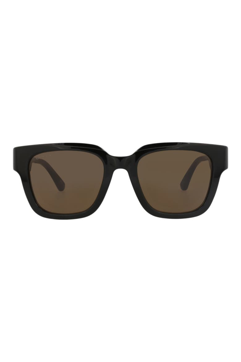 52mm Square Sunglasses, Main, color, BLACK GREEN BROWN