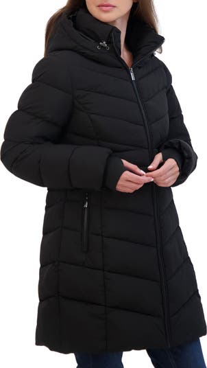 Water Resistant Hooded Long Puffer Jacket