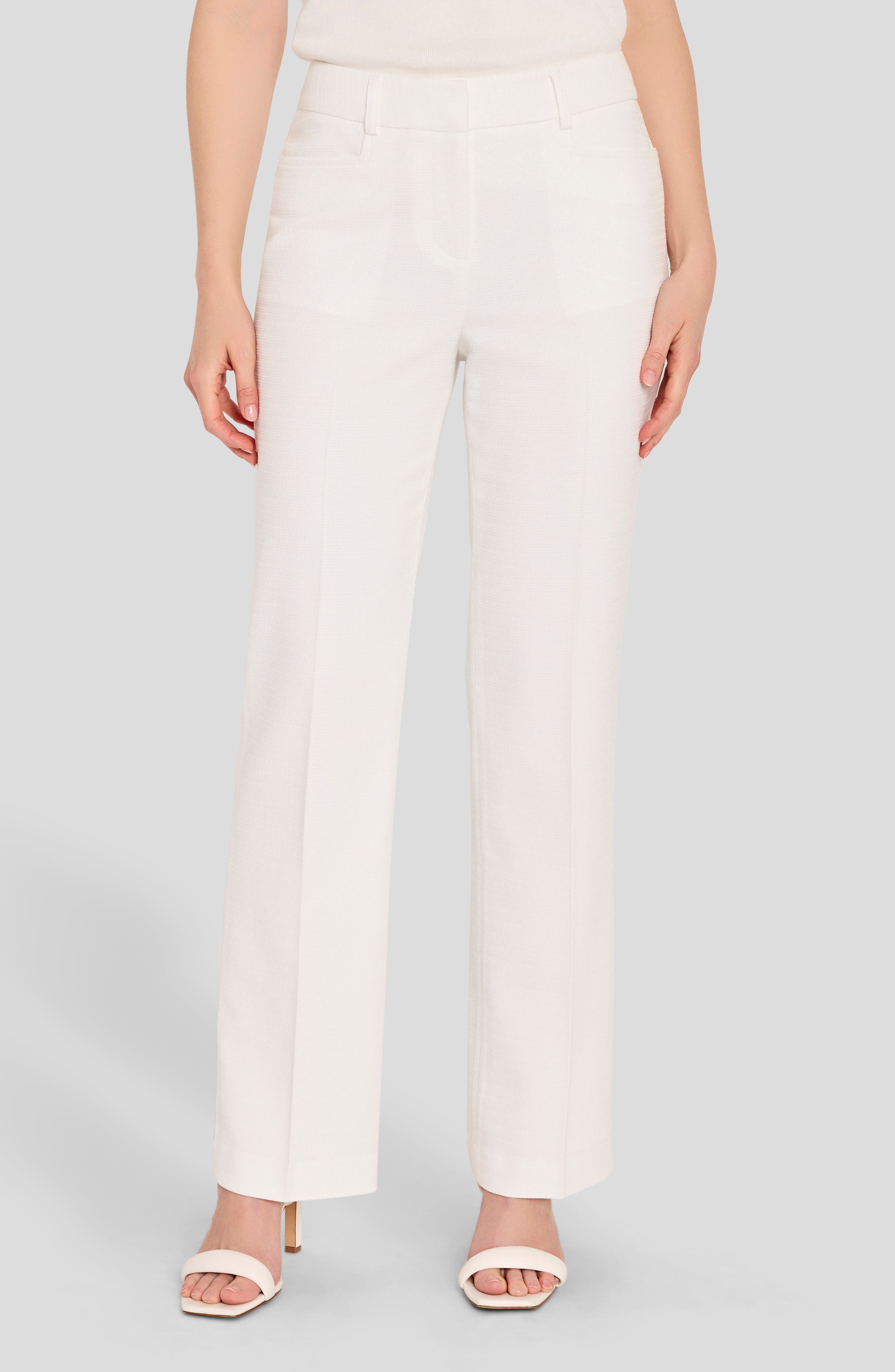 Tahari Asl Stretch Flare Pants In White