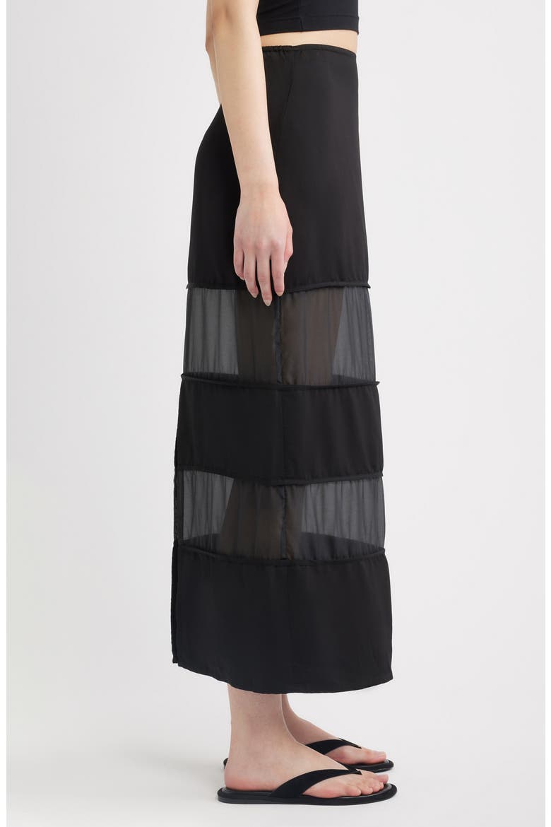 Rene Semi Sheer Panel Skirt, Alternate, color, BLACK