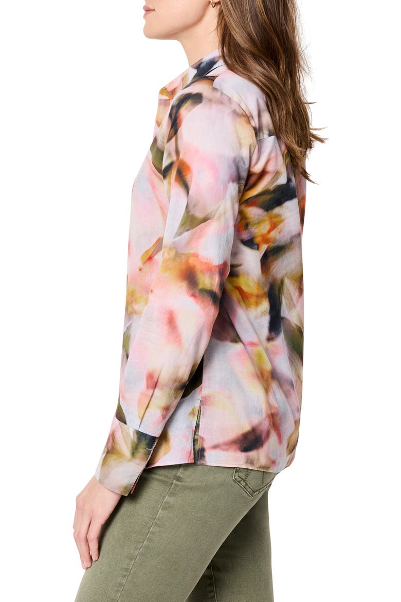 Smoky Petals Cotton Button-Up Shirt, Alternate, color, PINK MULTI