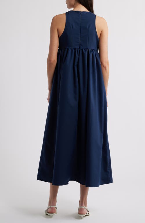 Sister Jane River Flower Sleeveless Maxi Dress In Navy
