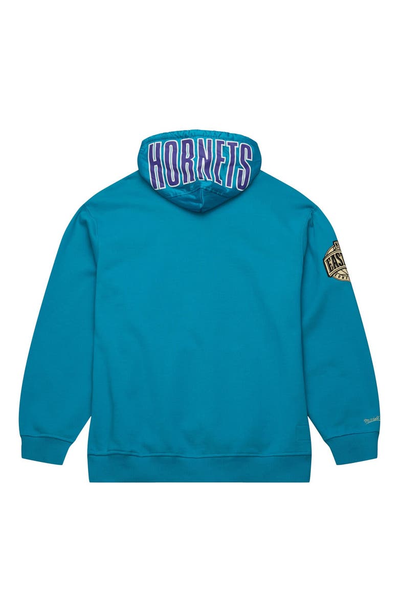 Mitchell & Ness Men's Mitchell & Ness Teal Charlotte Hornets Team OG 2.0 Vintage Logo Fleece Pullover Hoodie, Alternate, color,