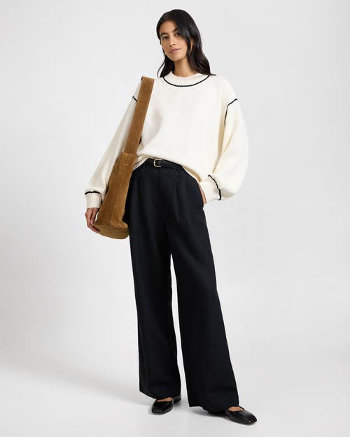 Onia Cotton Oversized Mock Neck Sweater In White