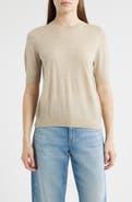 BOSS Farbella Short Sleeve Virgin Wool Sweater
