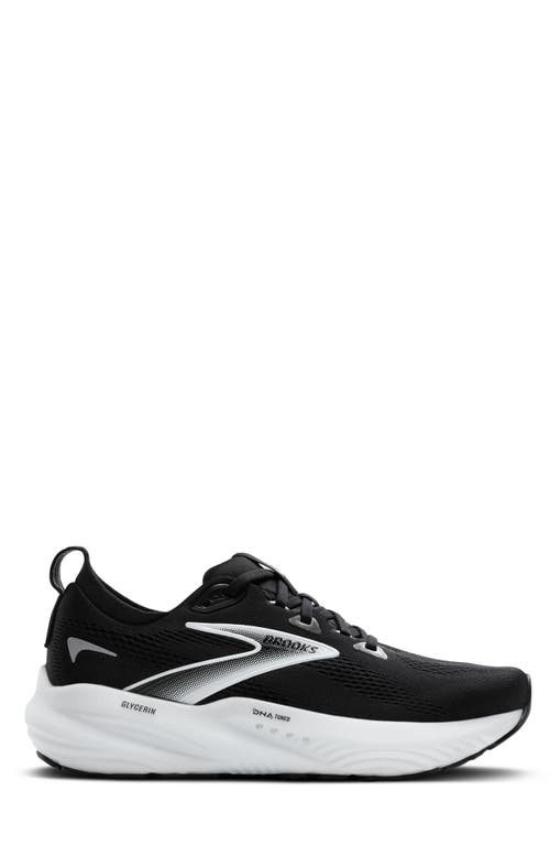 Brooks Glycerin 22 Running Shoe In Black/grey/white
