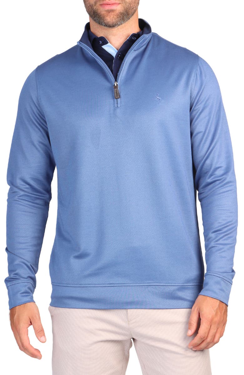 TailorByrd Modal Blend Golf Quarter Zip Pullover, Main, color, Slate Blue