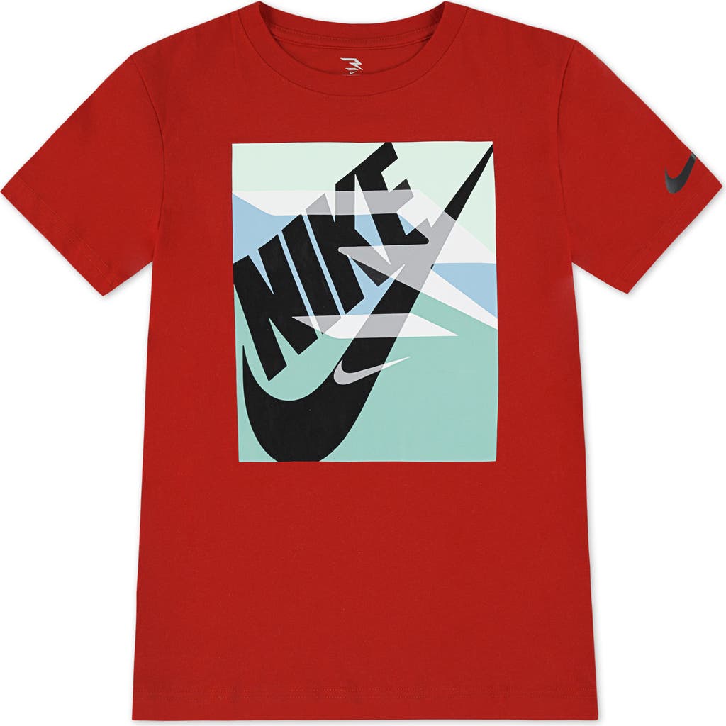 Shop 3 Brand Kids' Rwb Gradient Box Logo Graphic T-shirt In University Red
