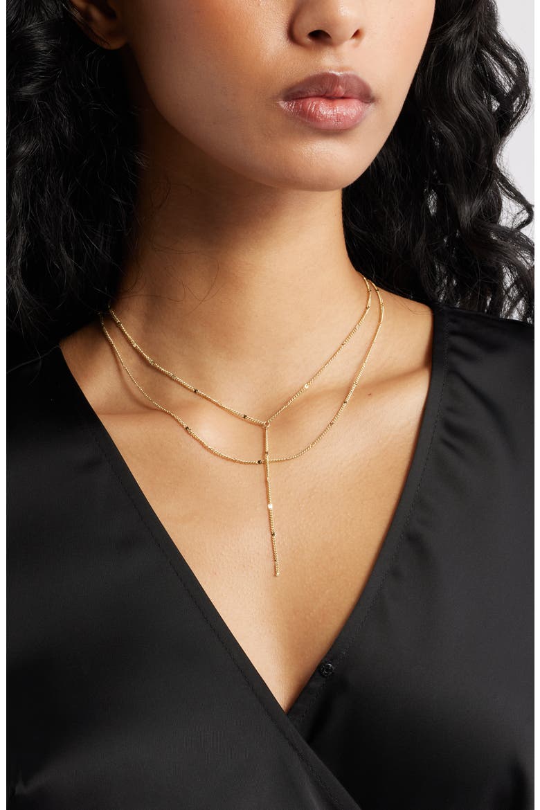 Demi Fine Layered Y-Necklace, Alternate, color, GOLD