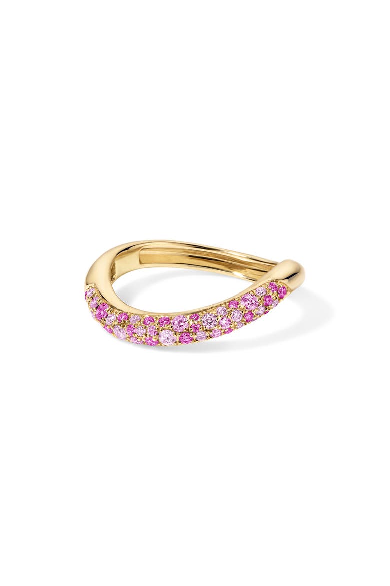 Wave 14k Gold Pink Sapphire Ring, Main, color, PINK