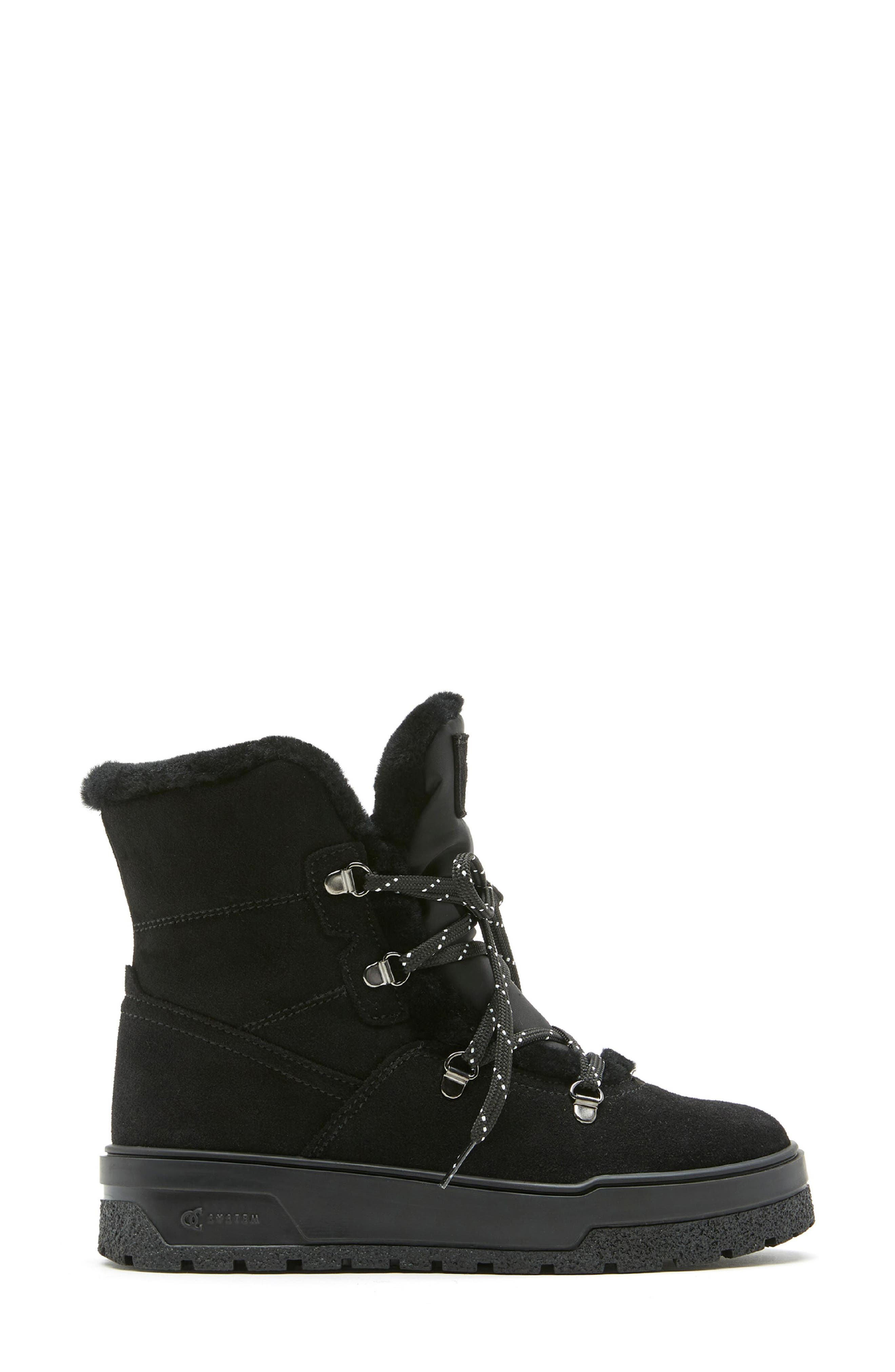 Excellent Waterproof Boot with Genuine Shearling Trim, Alternate, color, BLACK SUEDE
