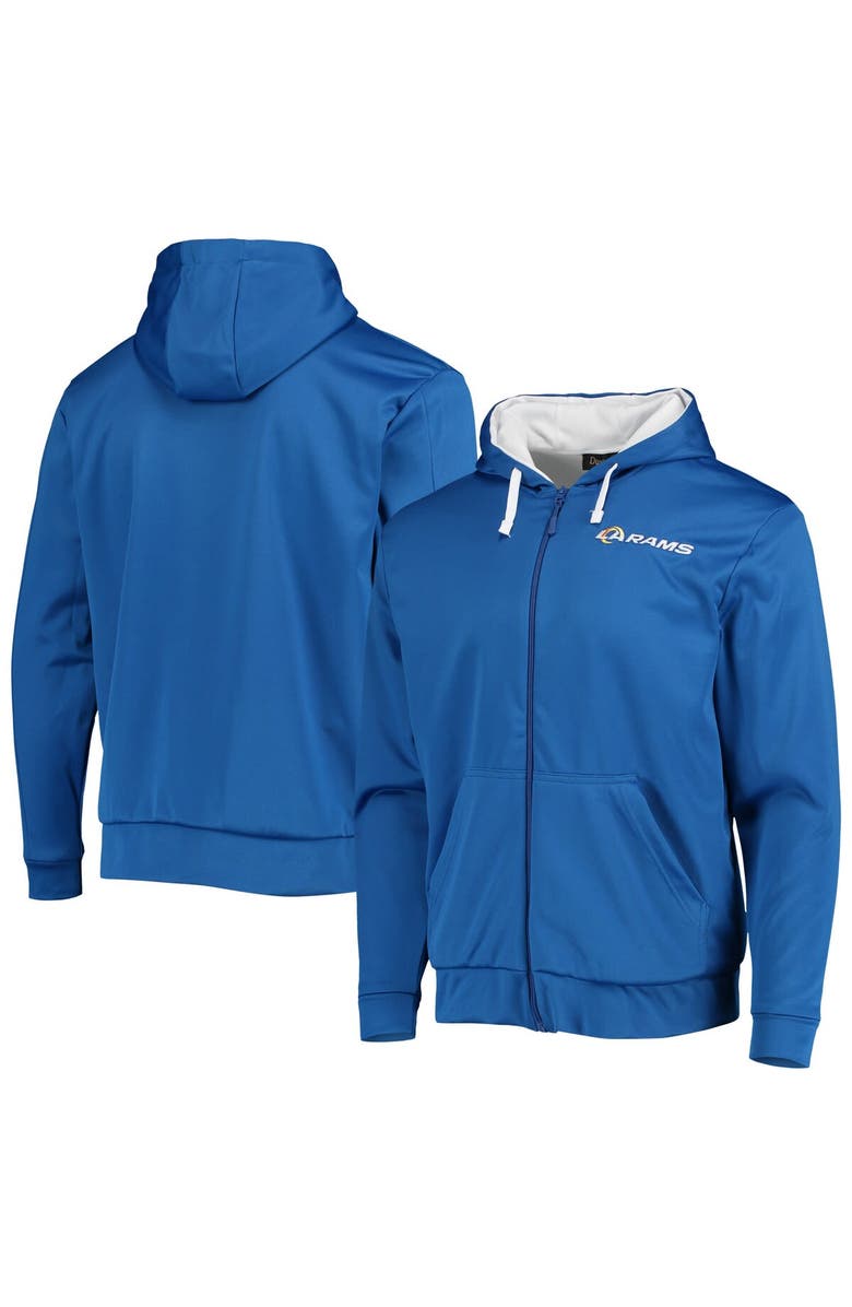 DUNBROOKE Men's Dunbrooke Royal/White Los Angeles Rams Apprentice Full-Zip Hoodie, Main, color, Royal
