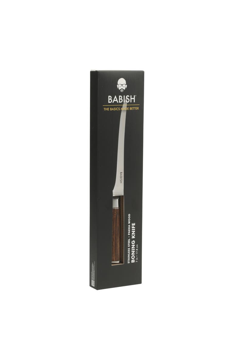 German Stainless Steel Boning and Fillet Knife with Pakka Wood Handle, Alternate, color, Dark Brown