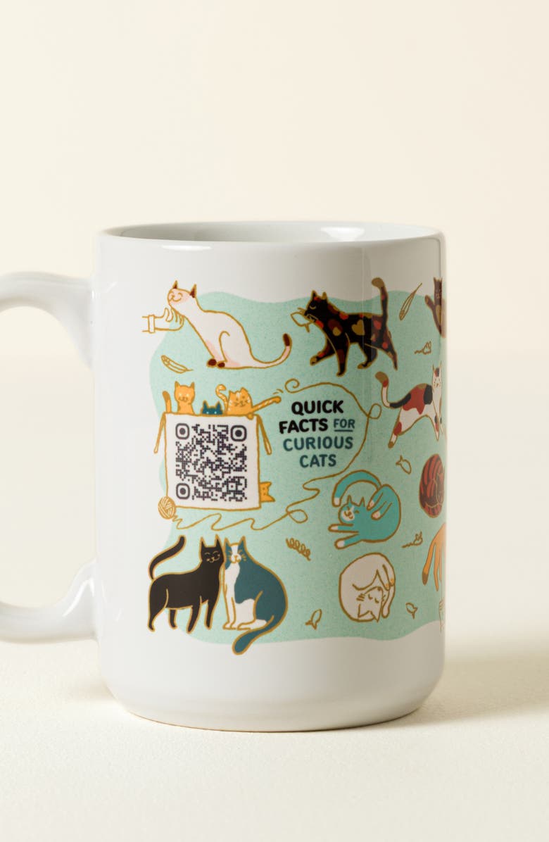 Uncommon Goods Cat Lover Interactive QR Mug, Alternate, color, Multi