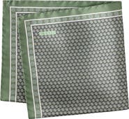 Eton Geometric Silk Twill Pocket Square