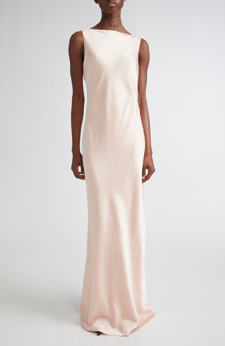 Jason Wu Collection Draped Crepe Back Satin Gown, Main, color, Light Pink