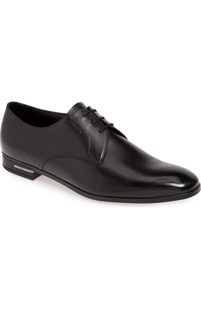 Prada Spazzalato Plain Toe Oxford Derby, Main, color,