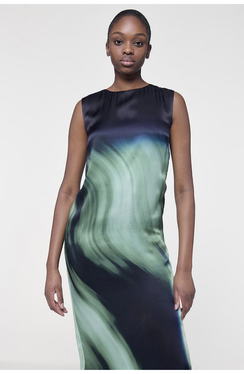 Leem Sleeveless Printed Dress, Alternate, color, Green