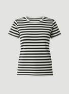 Majestic Filatures Stretch Linen Stripe Short Sleeve Crewneck T-Shirt