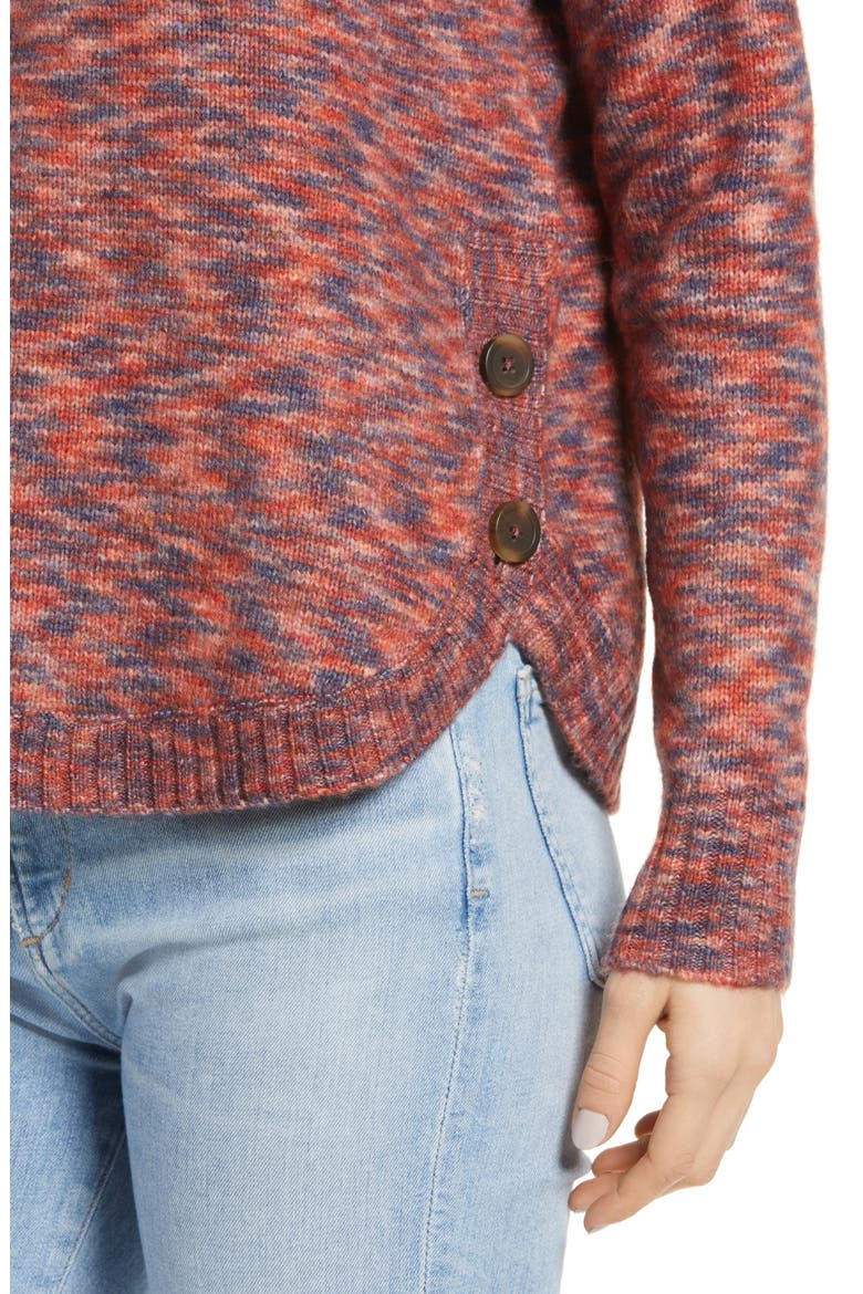 Space Dye Side Button Crewneck Sweater, Alternate, color, SPACEDYE SANGRIA