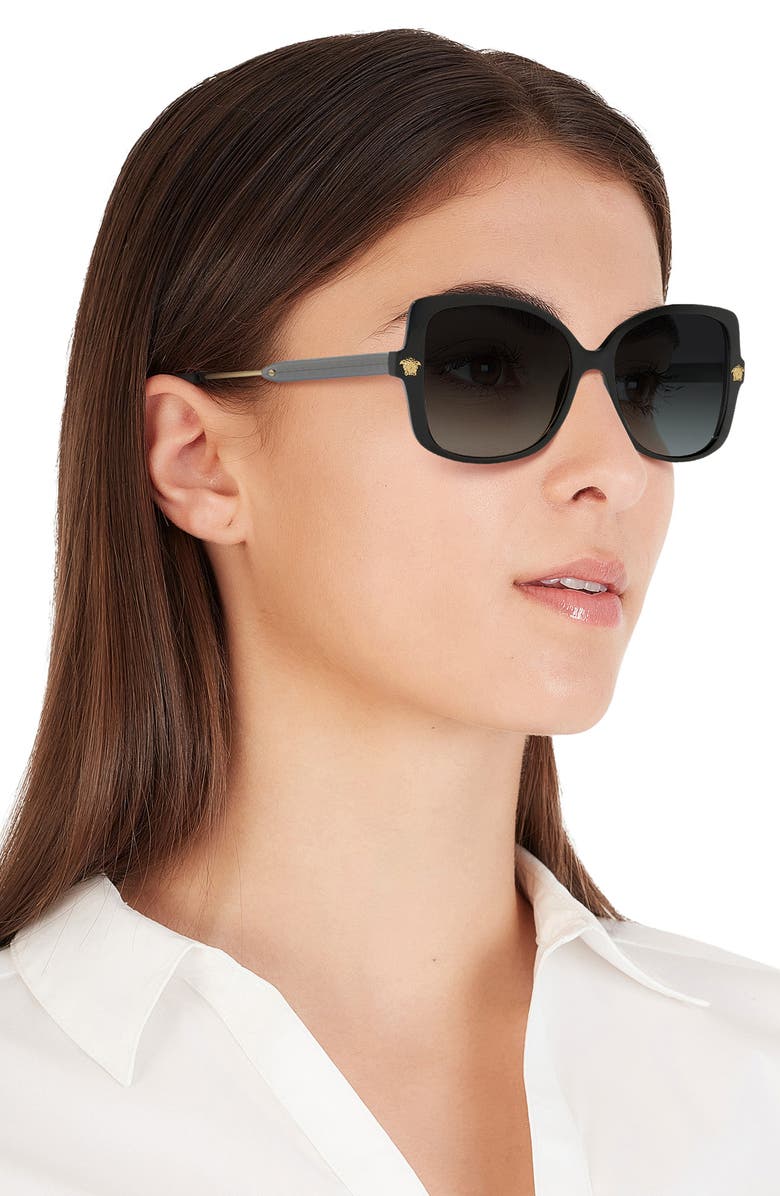 Versace 56mm Gradient Butterfly Sunglasses, Alternate, color, 