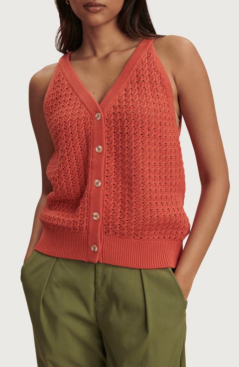 Alessia Open Stitch Cotton Sweater Tank