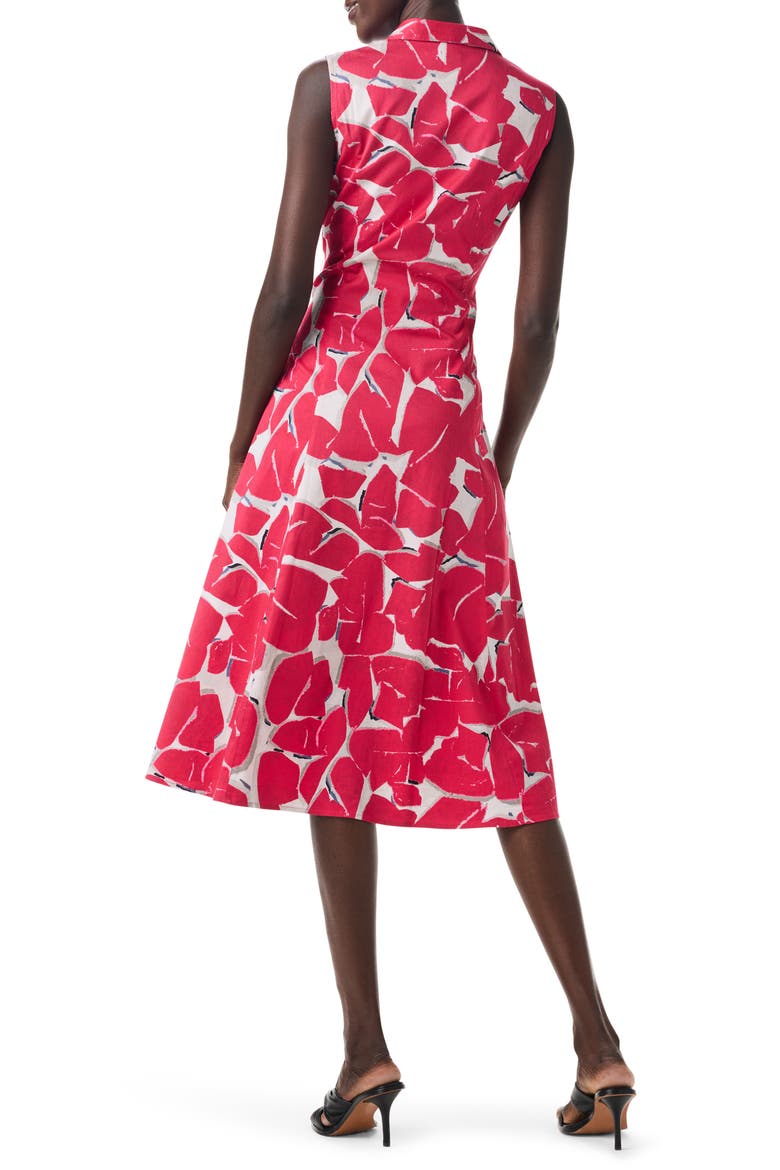 Bold Petals Sleeveless Button-Up Shirtdress, Alternate, color, RED MULTI