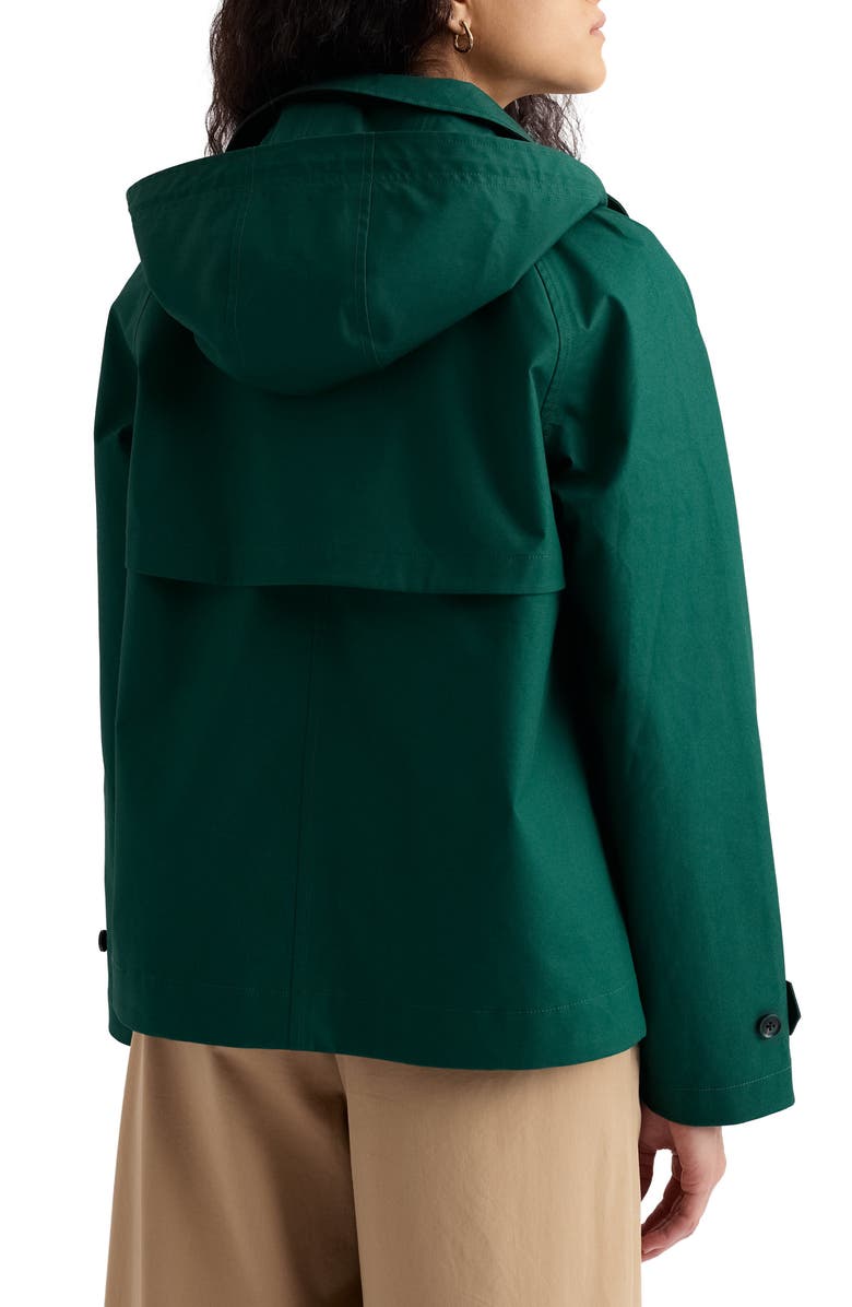 Seasalt Cornwall Neap Tide Waterproof Organic Cotton Jacket with Removable Hood, Alternate, color, Watson Green