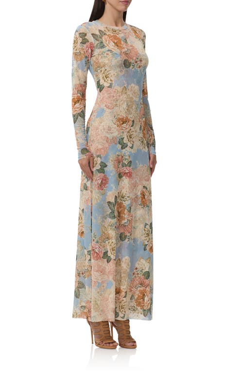 Afrm Paola Floral Print Long Sleeve Dress In Multi