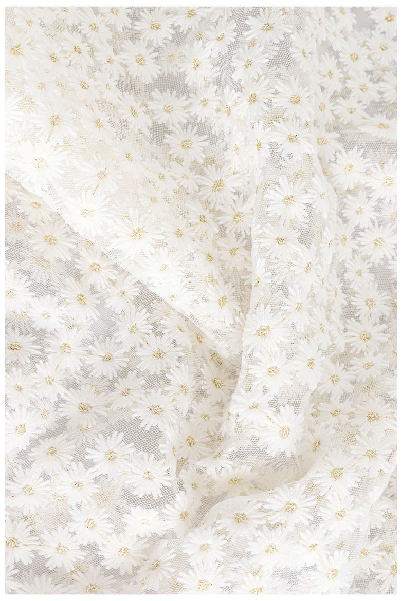 Floral Mesh Boxy Top, Alternate, color, WHITE