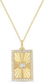 Bony Levy 18K Gold Icon Diamond Rectangle Pendant Necklace (Online Trunk Show)
