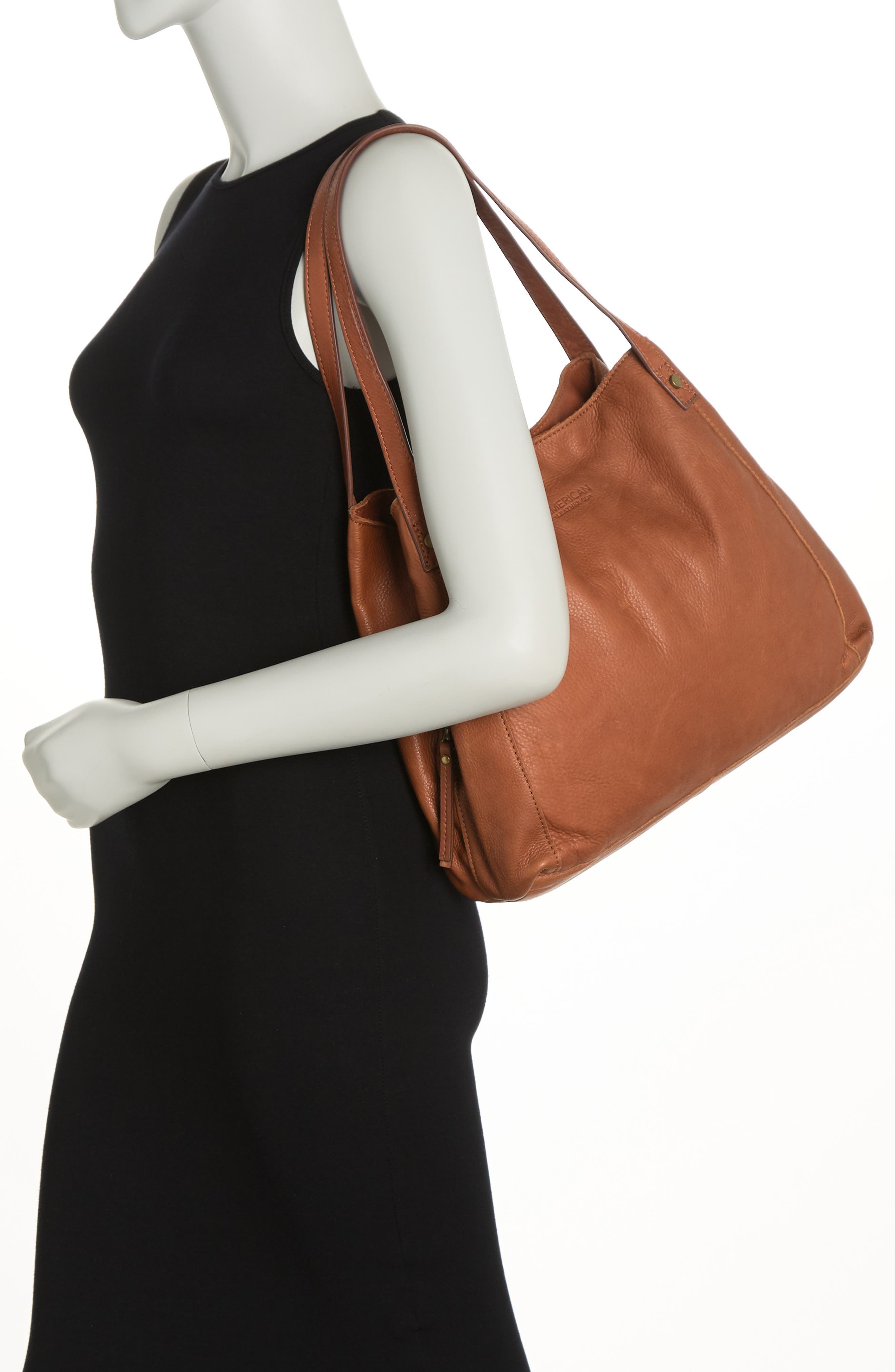 AMERICAN LEATHER CO. Liberty Shopper Bag, Alternate, color, Brandy