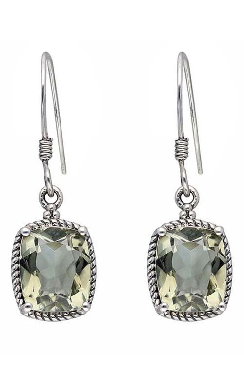 Ys Gems Green Amethyst Drop Earrings In Green