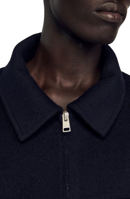 Sandro Zipped Overshirt In Black
